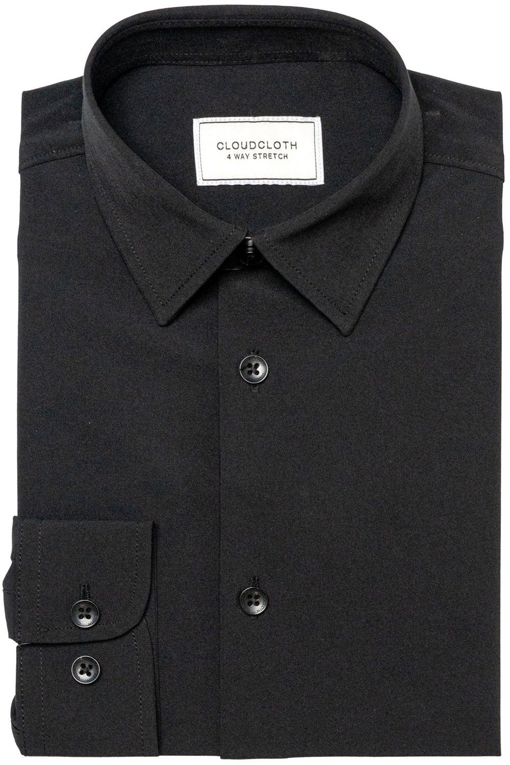 "Cloud Cloth" Black Laydown Dress Shirt