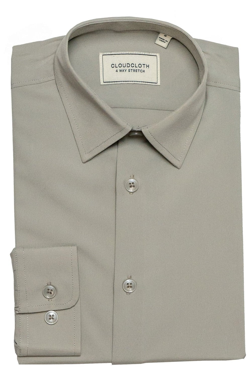 "Cloud Cloth" Grey Laydown Dress Shirt