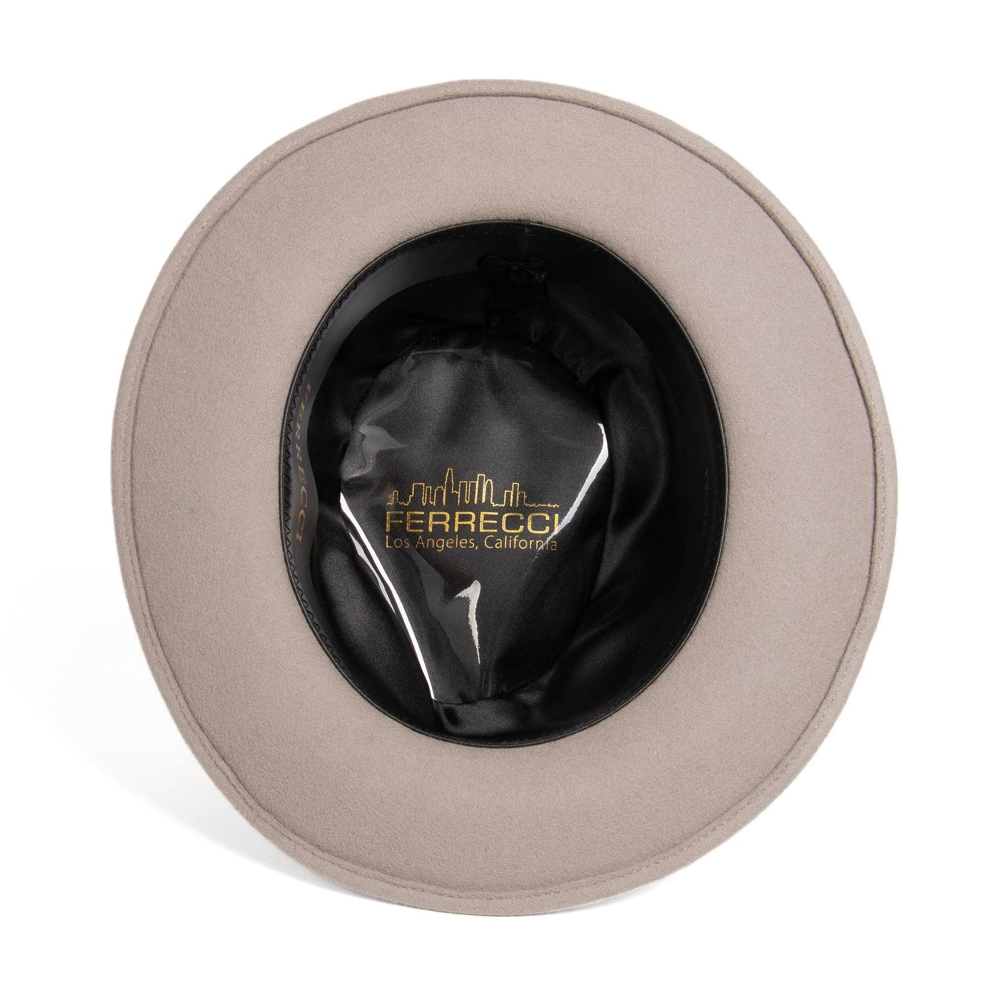 Crushable Light Grey 100% Australian Wool Fedora Hat - Ferrecci USA 