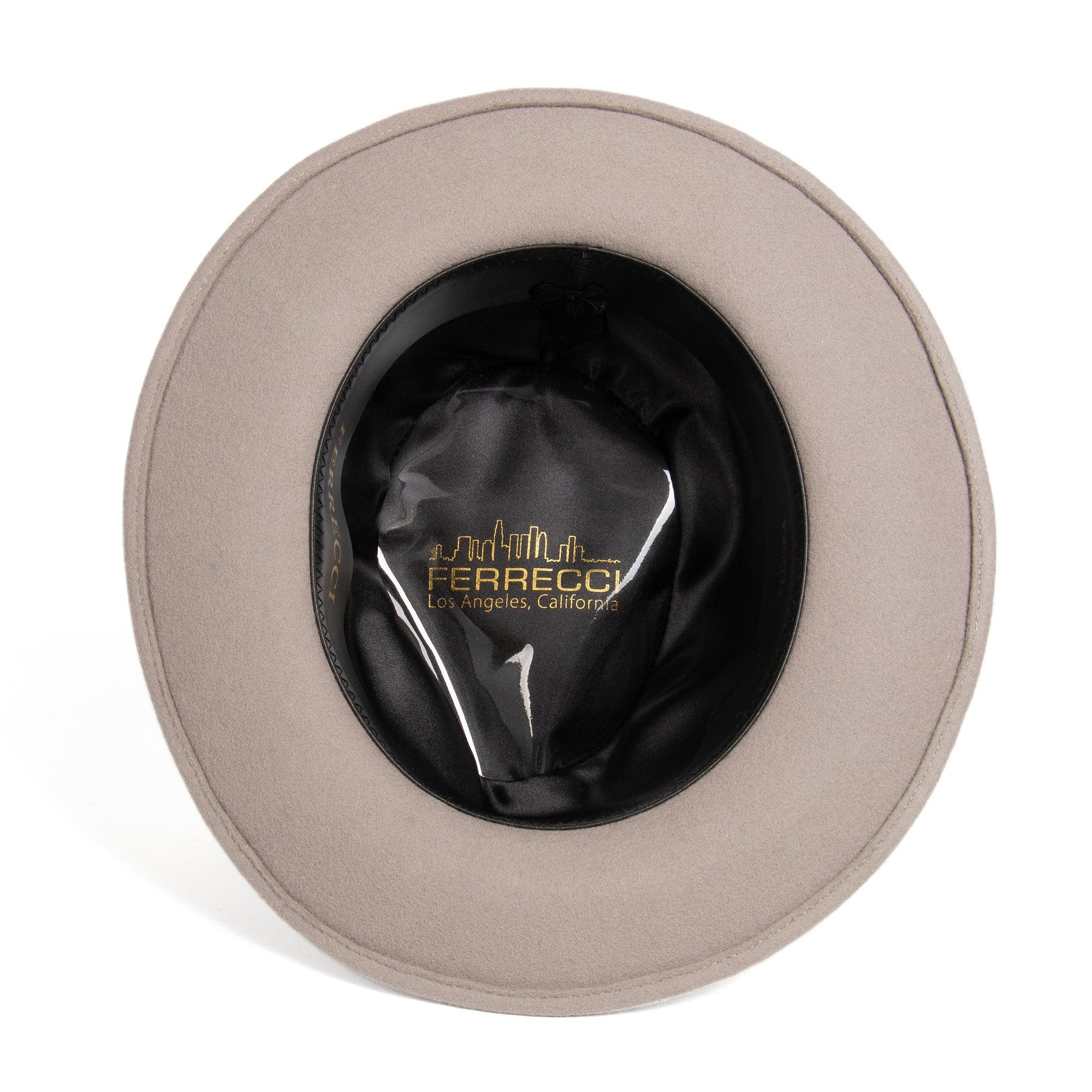 Crushable Light Grey 100% Australian Wool Fedora Hat - Ferrecci USA 