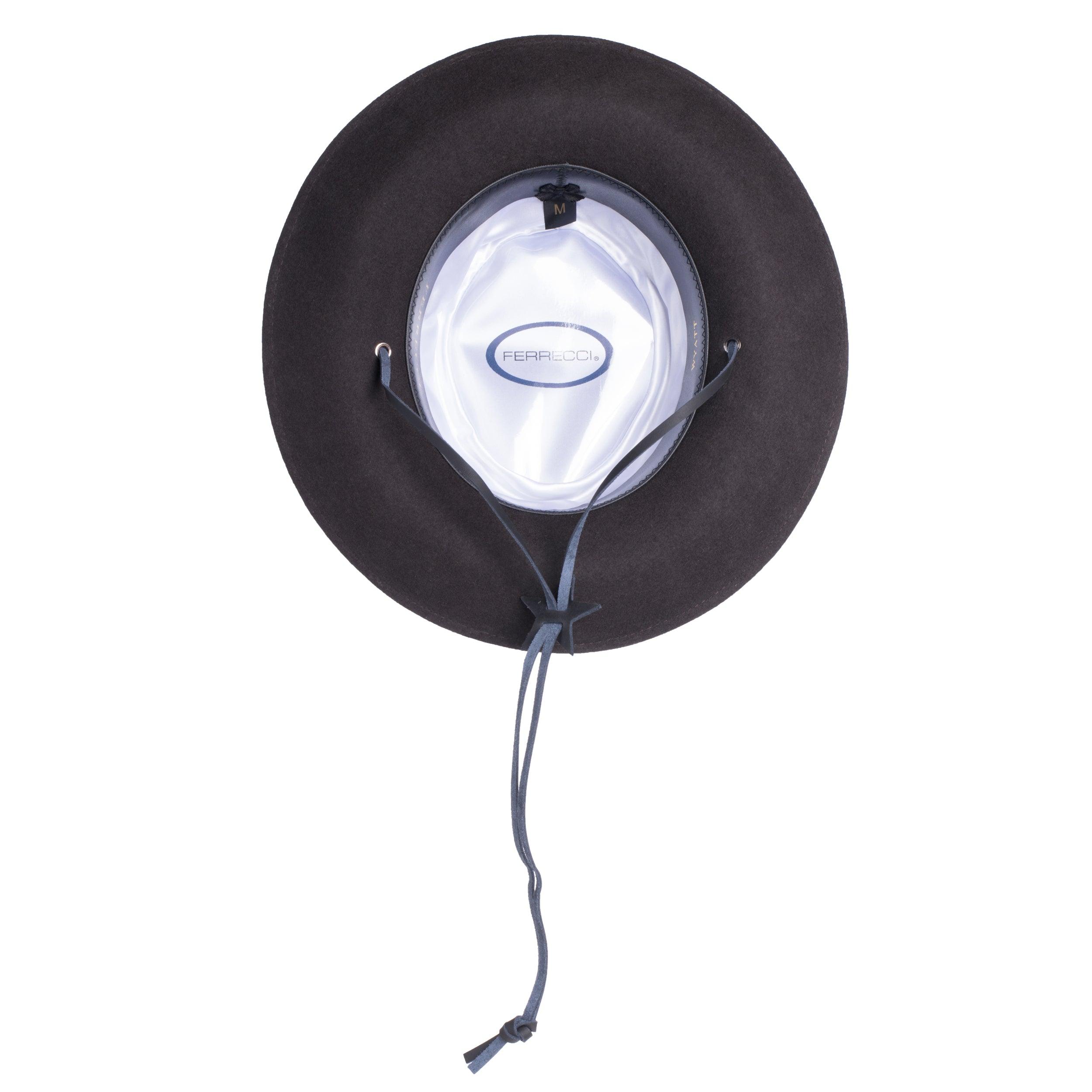 Dark Brown Wide Brim Fedora - Earp - Ferrecci USA 