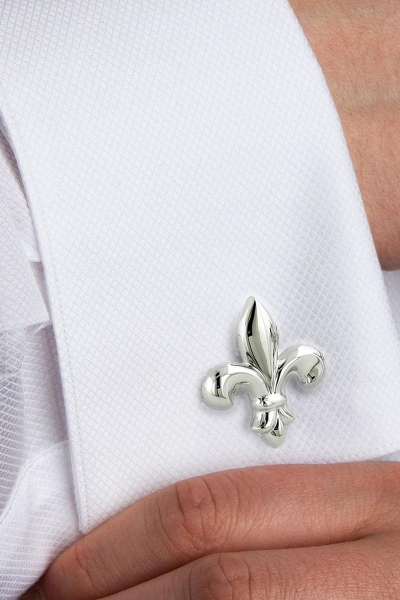 Sterling Silver Fleur De Lis Cufflinks