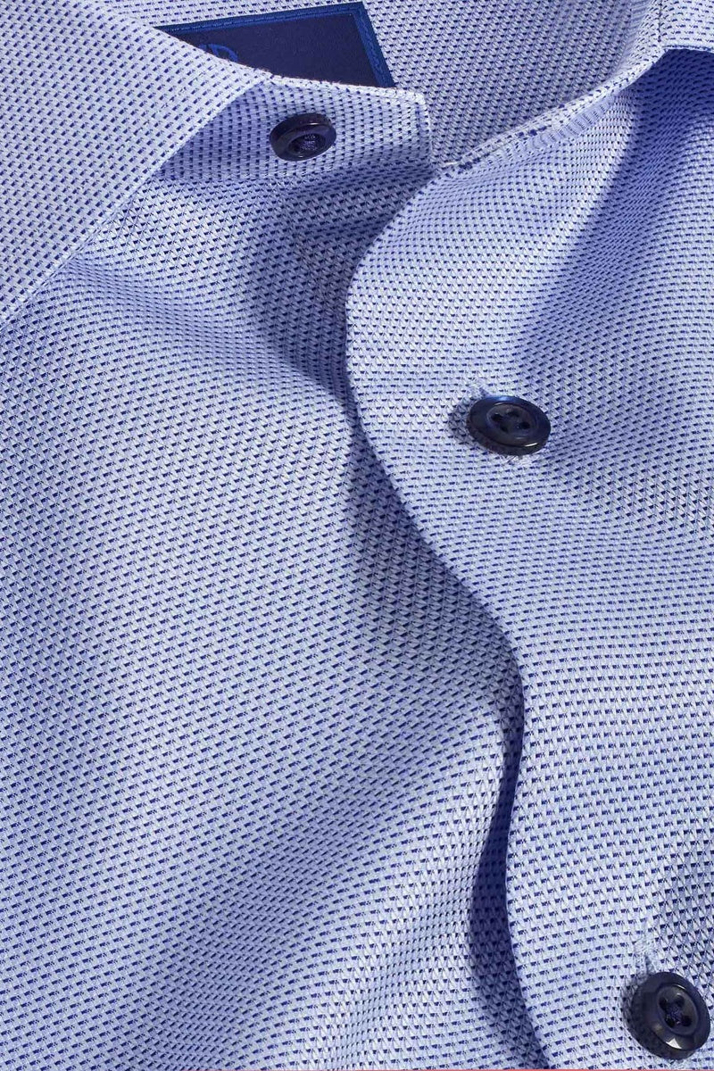 Micro Dobby Blue Dress Shirt