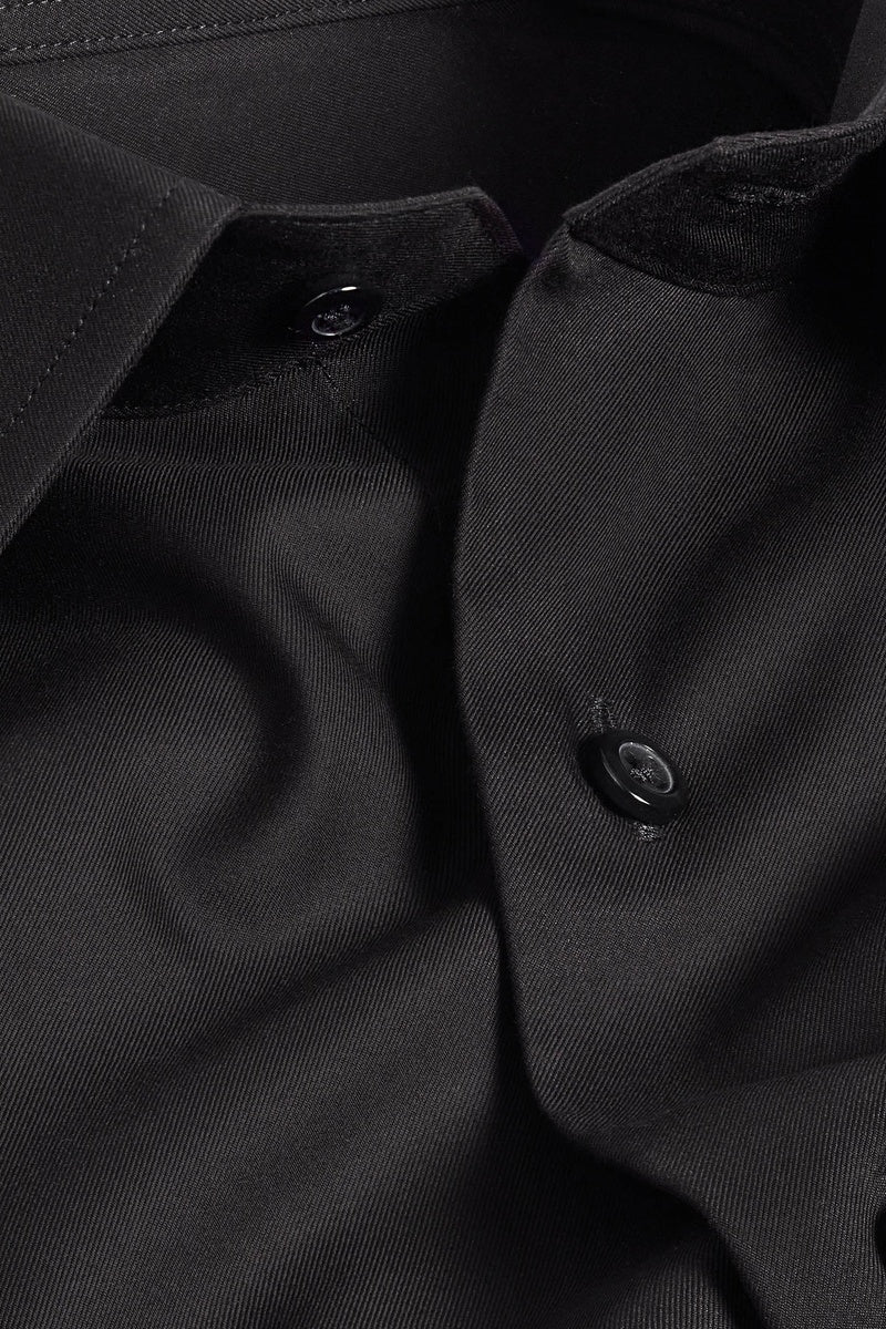 Superfine Twill Black Dress Shirt