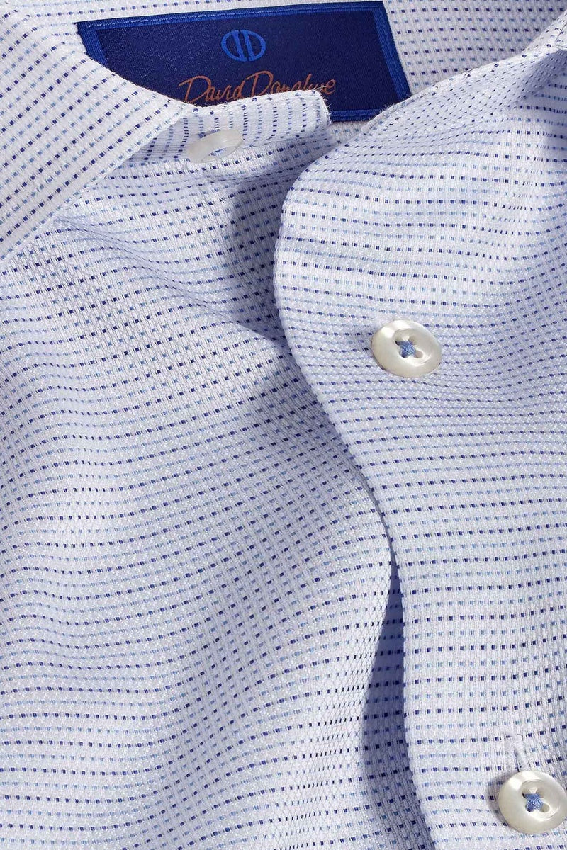 Micro Dobby White & Blue Dress Shirt