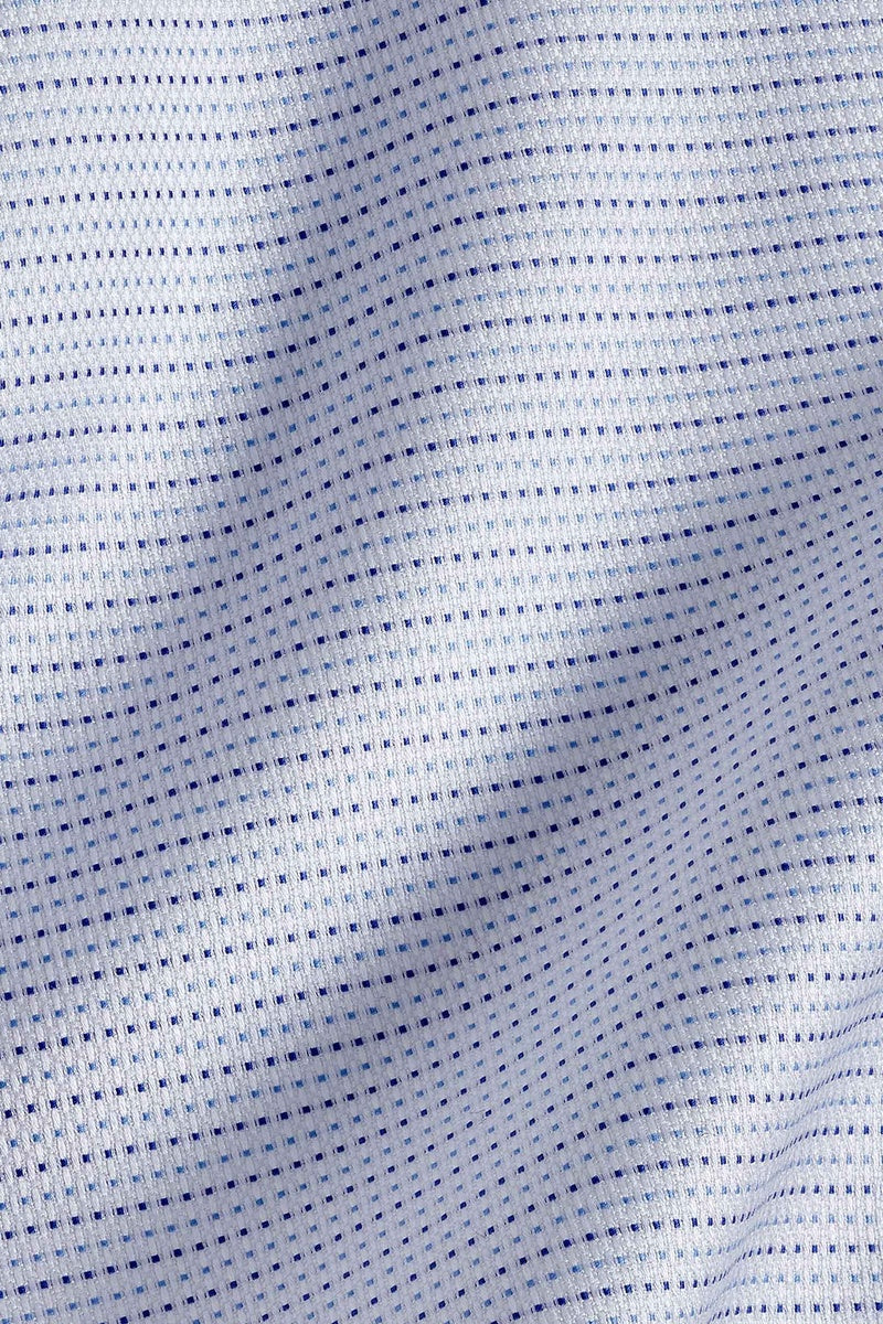 Micro Dobby White & Blue Dress Shirt