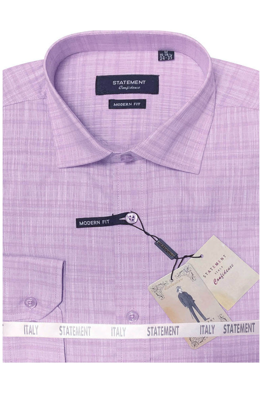 "Canyon" Lavender Textured Laydown Collar Dress Shirt