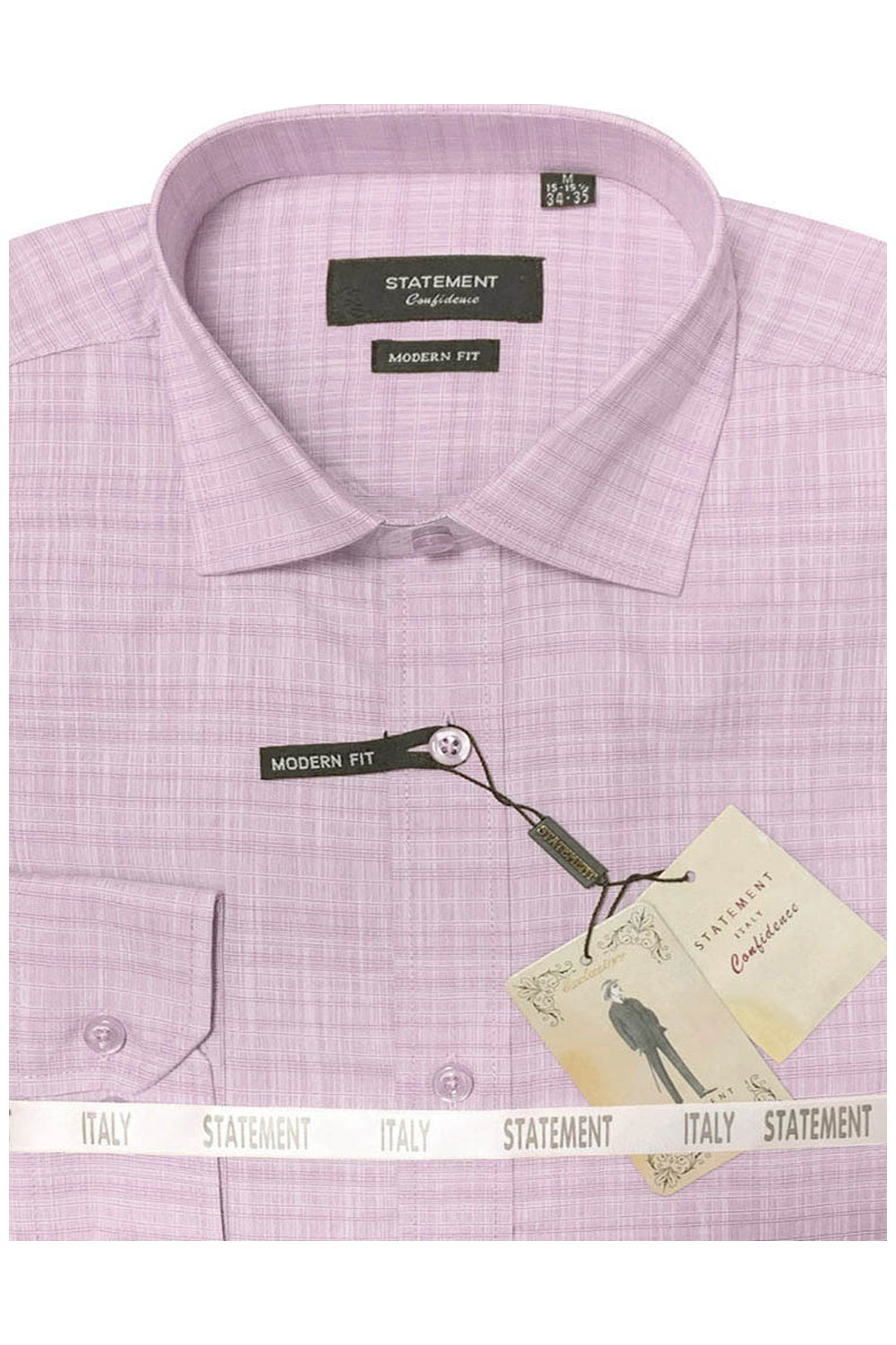 "Canyon" Pink Textured Laydown Collar Dress Shirt