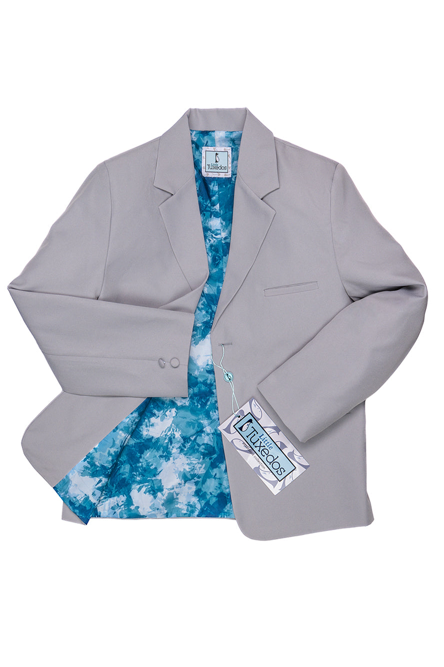 Little Tuxedos "Mason" Kids Light Grey Suit (5-Piece Set)