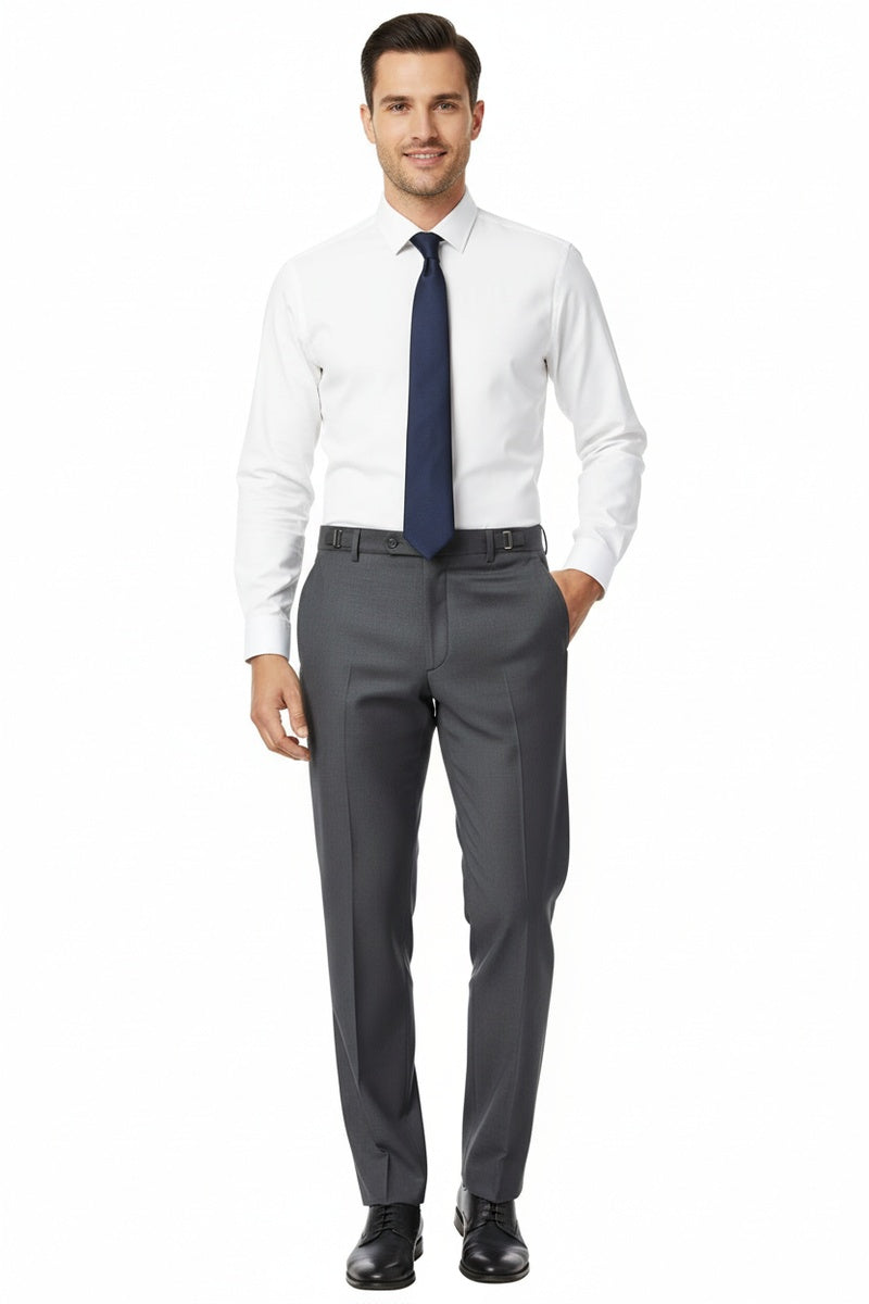"Ethan" Steel Grey Super 150's Luxury Viscose Blend Suit Pants