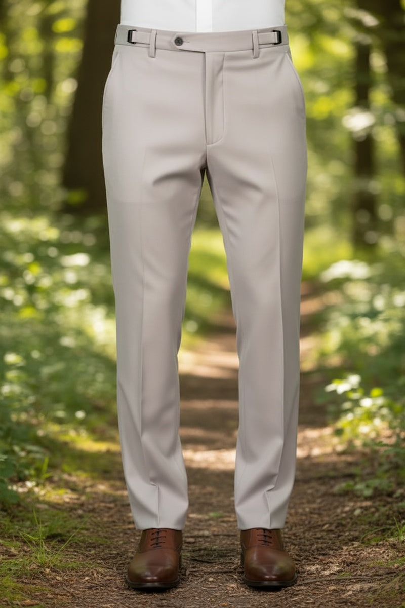 "Ethan" Tan Super 150's Luxury Viscose Blend Suit Pants