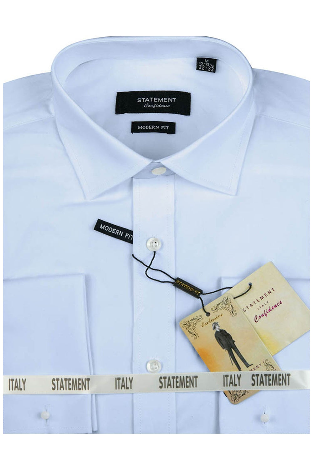 "Crest" Blue Laydown Collar Dress Shirt