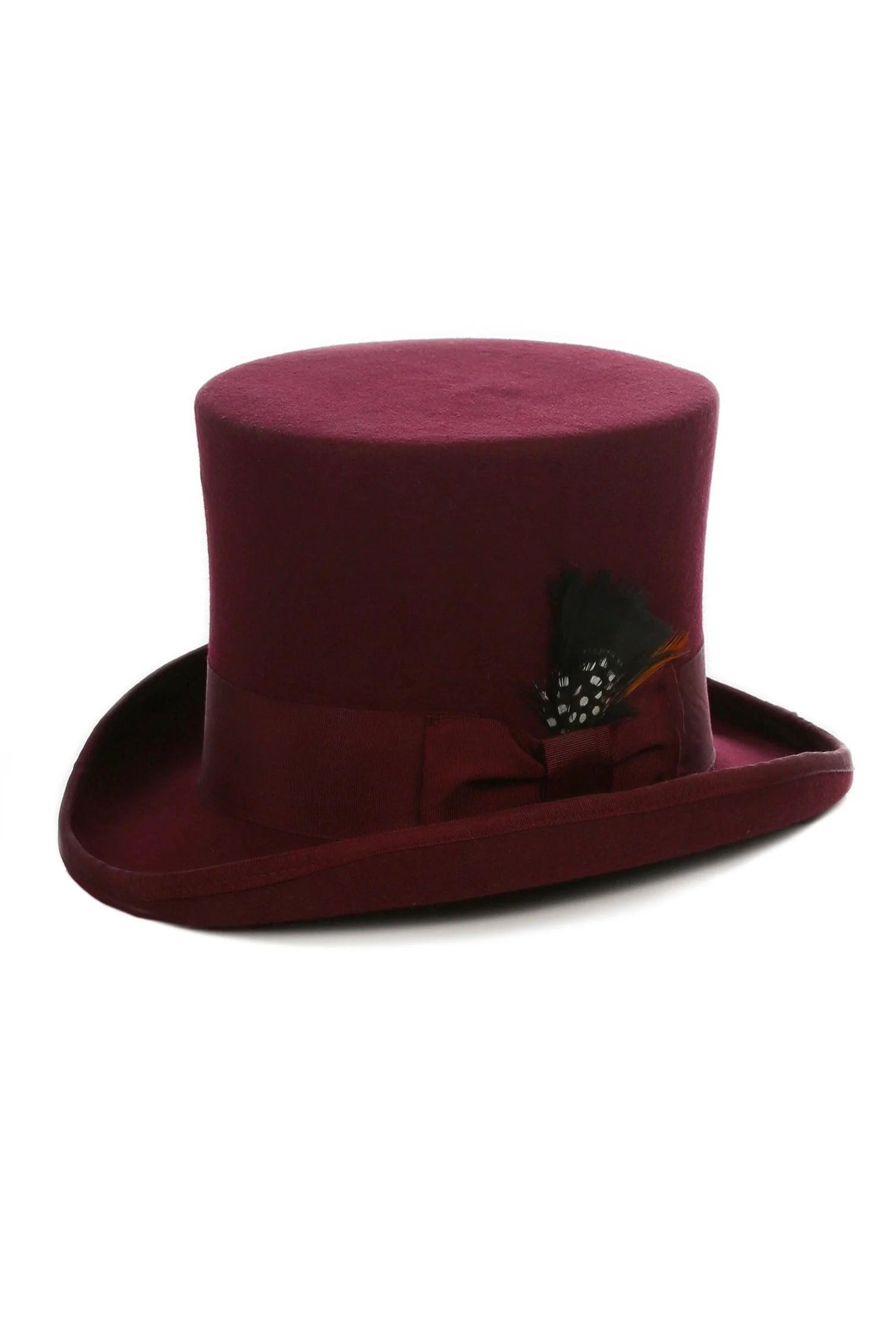 Burgundy Premium Wool Top Hat