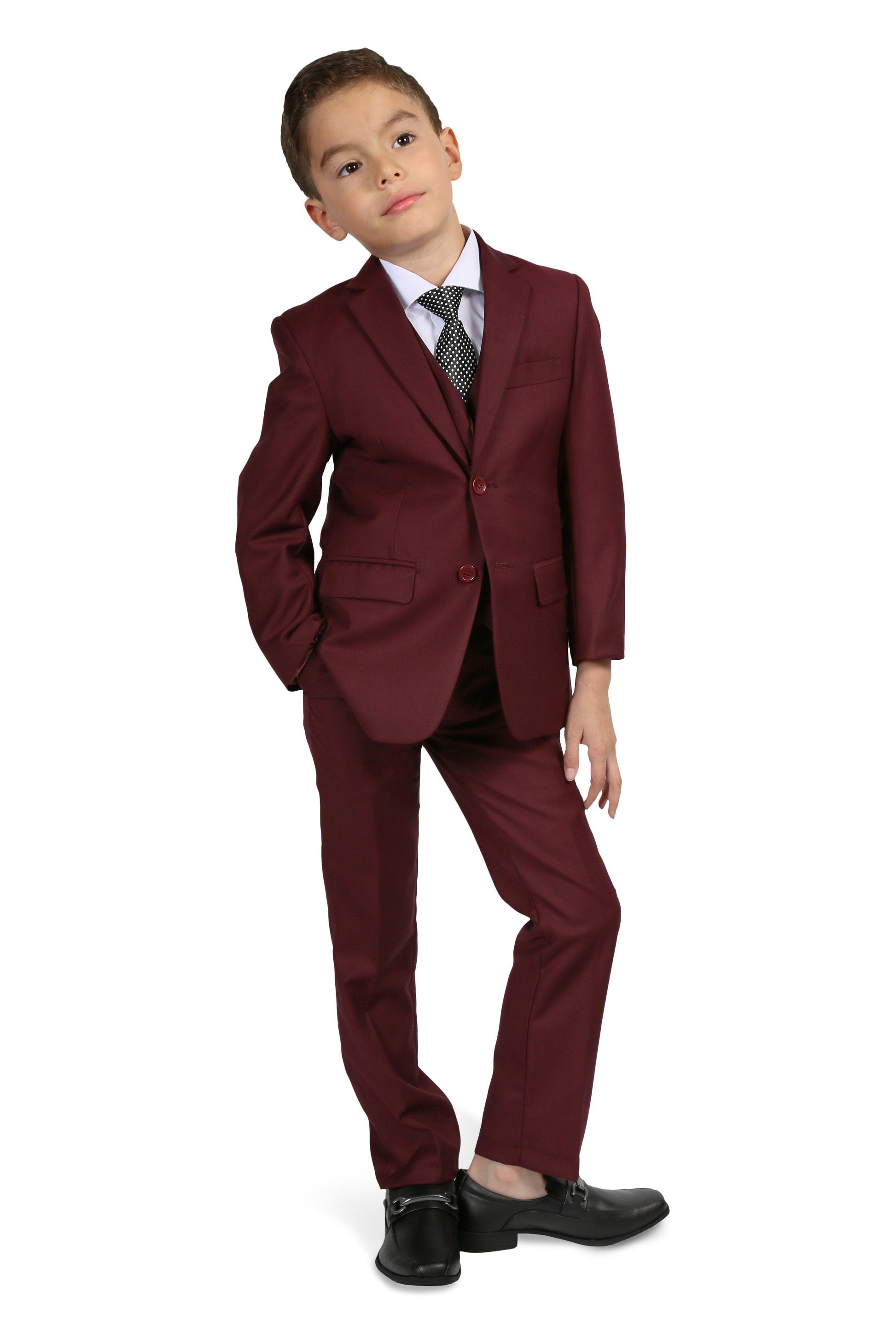 Ferrecci Jax Kids Burgundy Suit 5-Piece Set 6 Boys Ferrecci Jax Kids Burgundy Suit 5-Piece Set 6 Boys