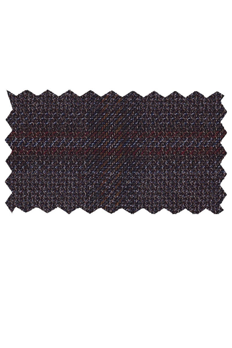 Enzo Tovare Brown & Rust Windowpane Sports Jacket