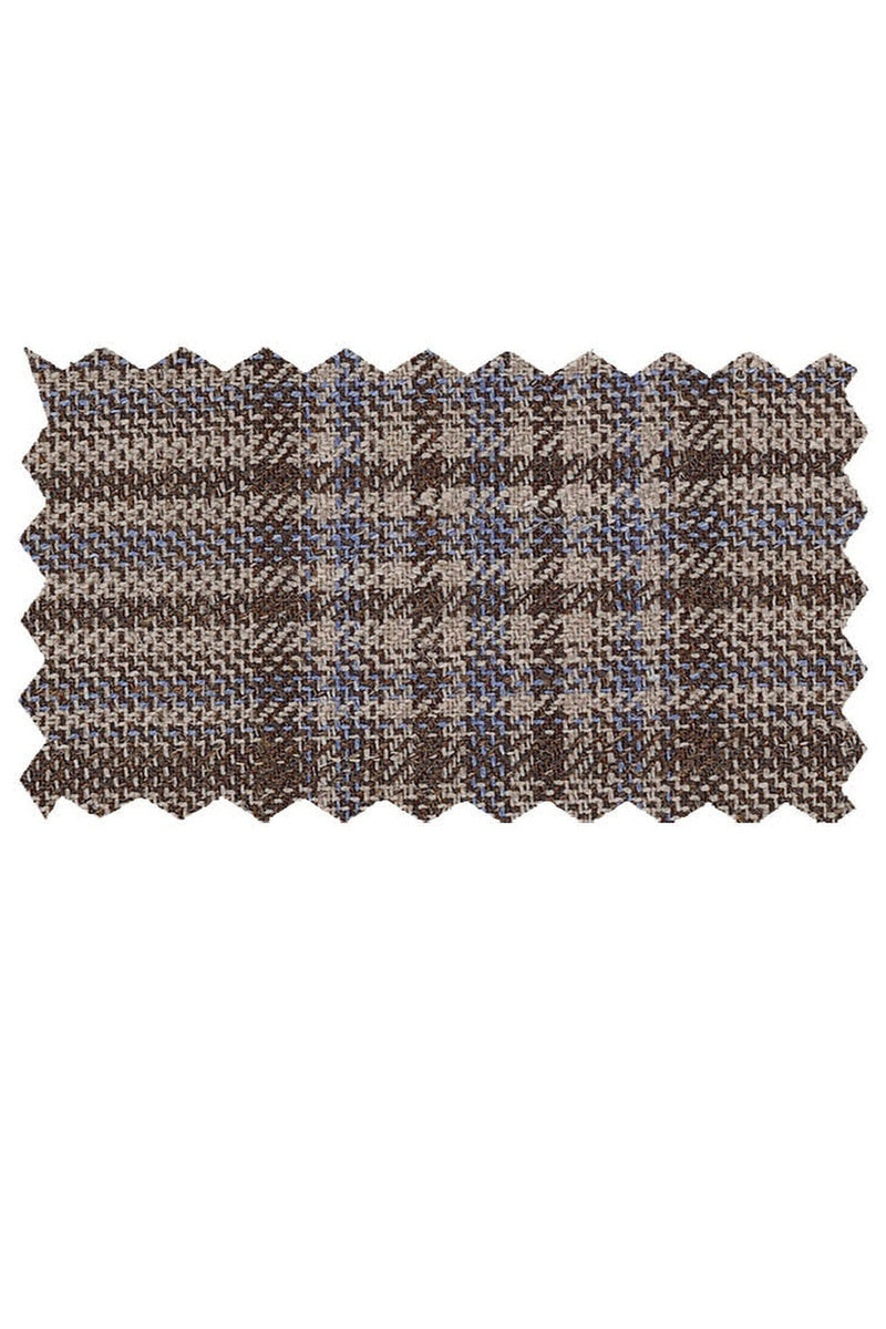 Enzo Tovare Taupe & Blue Plaid Sports Jacket
