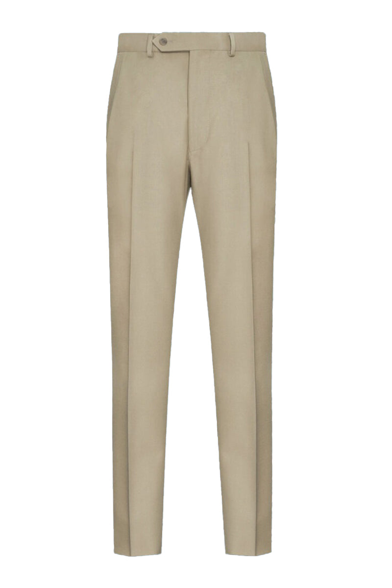 "Ashton" New Beige Super 140s Wool Suit Pants
