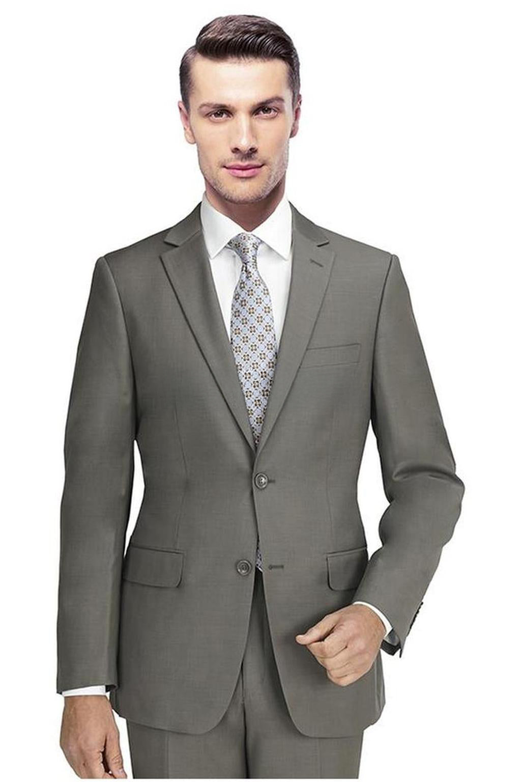 Mantoni Solid Taupe Suit (2-Piece Set)