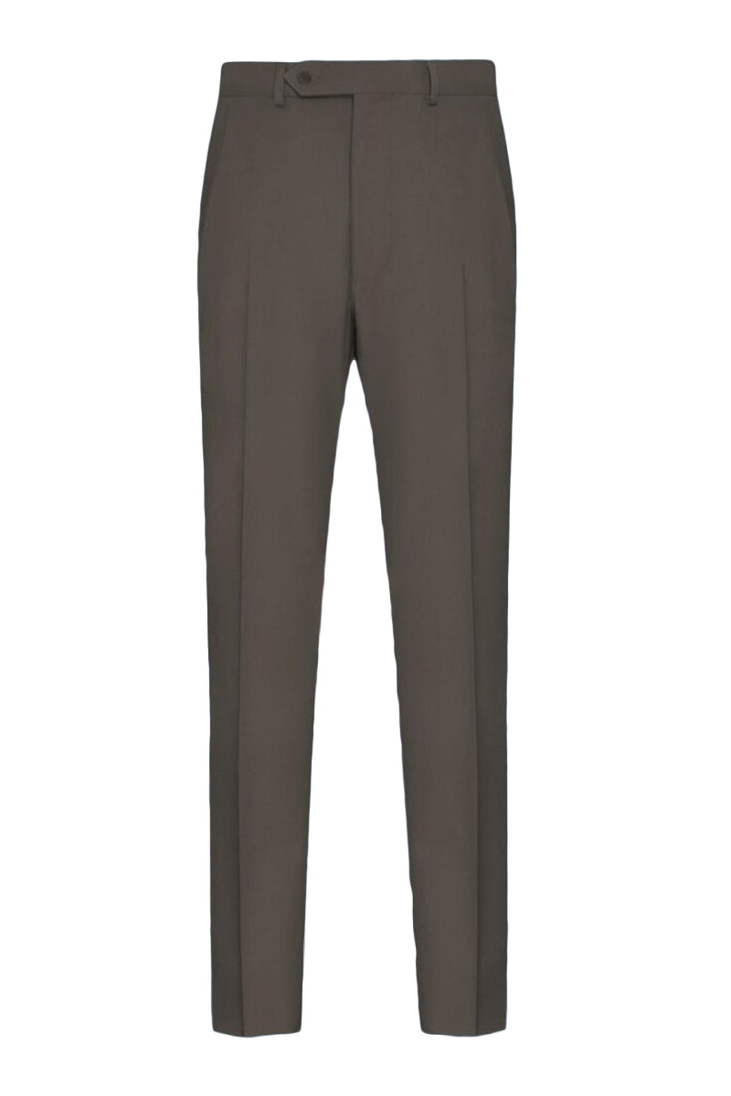 "Ashton" Taupe Super 140s Wool Suit Pants