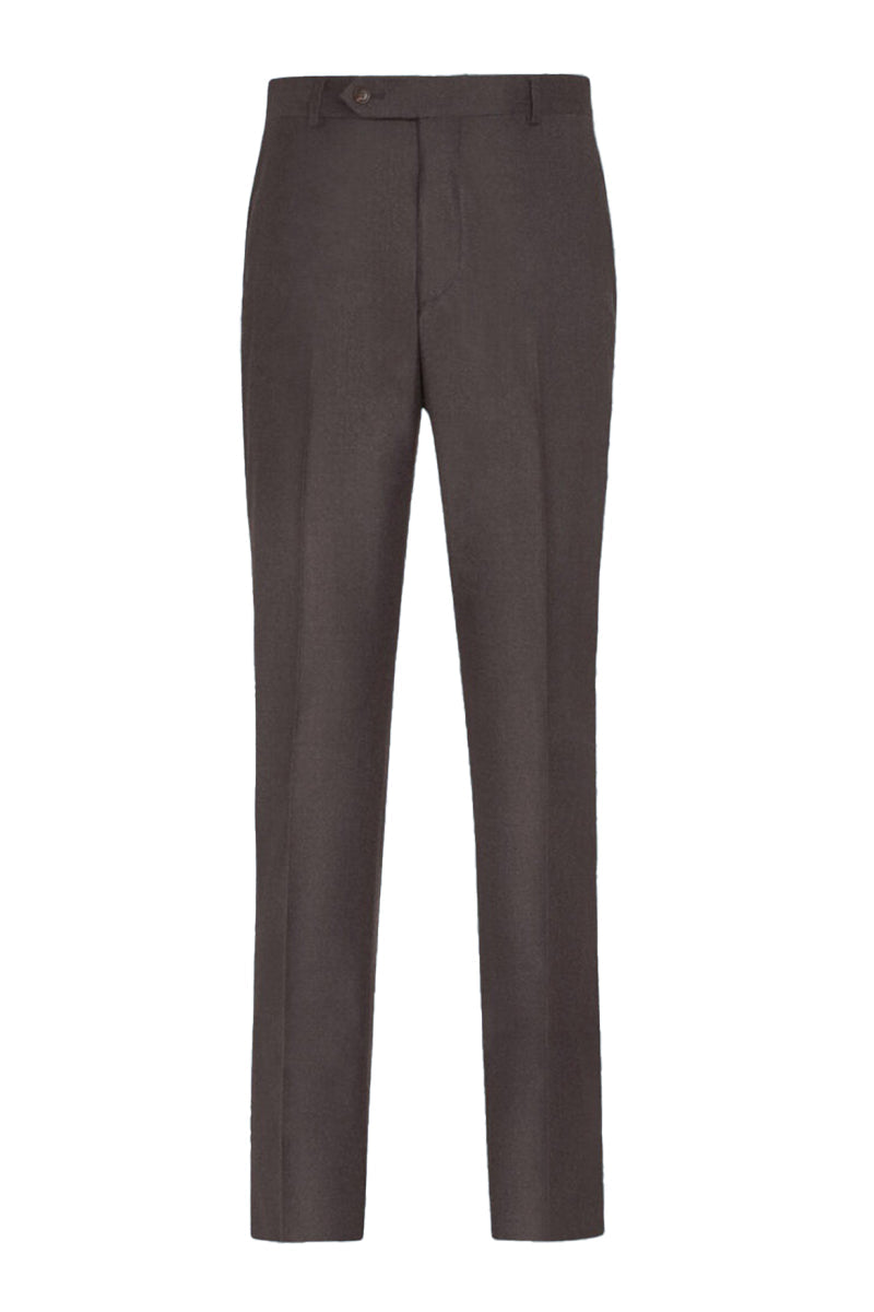 "Ashton" Brown Super 140s Wool Suit Pants