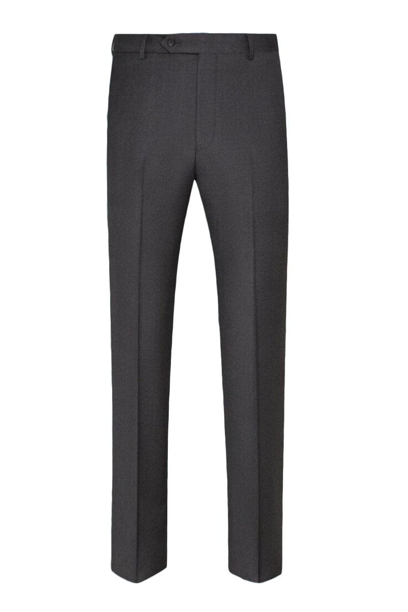 "Ashton" Charcoal Super 140s Wool Suit Pants
