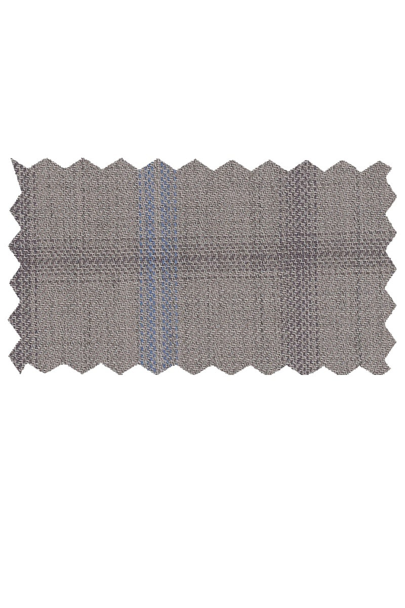 Mantoni Light Grey Windowpane Suit (2-Piece Set)