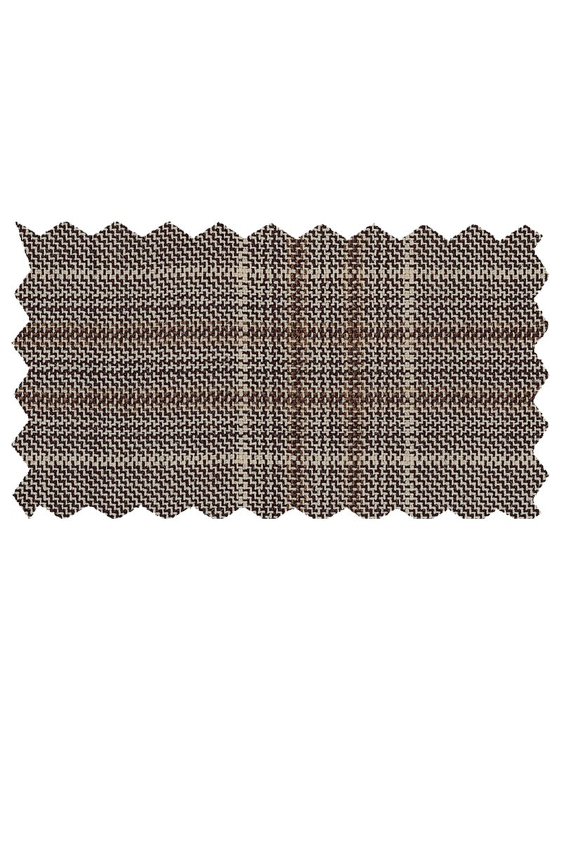 Mantoni Tan & Brown Windowpane Suit (2-Piece Set)