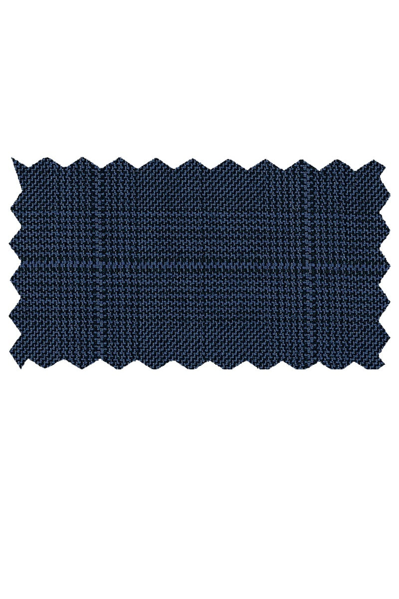Mantoni Dark Blue Plaid Suit (2-Piece Set)