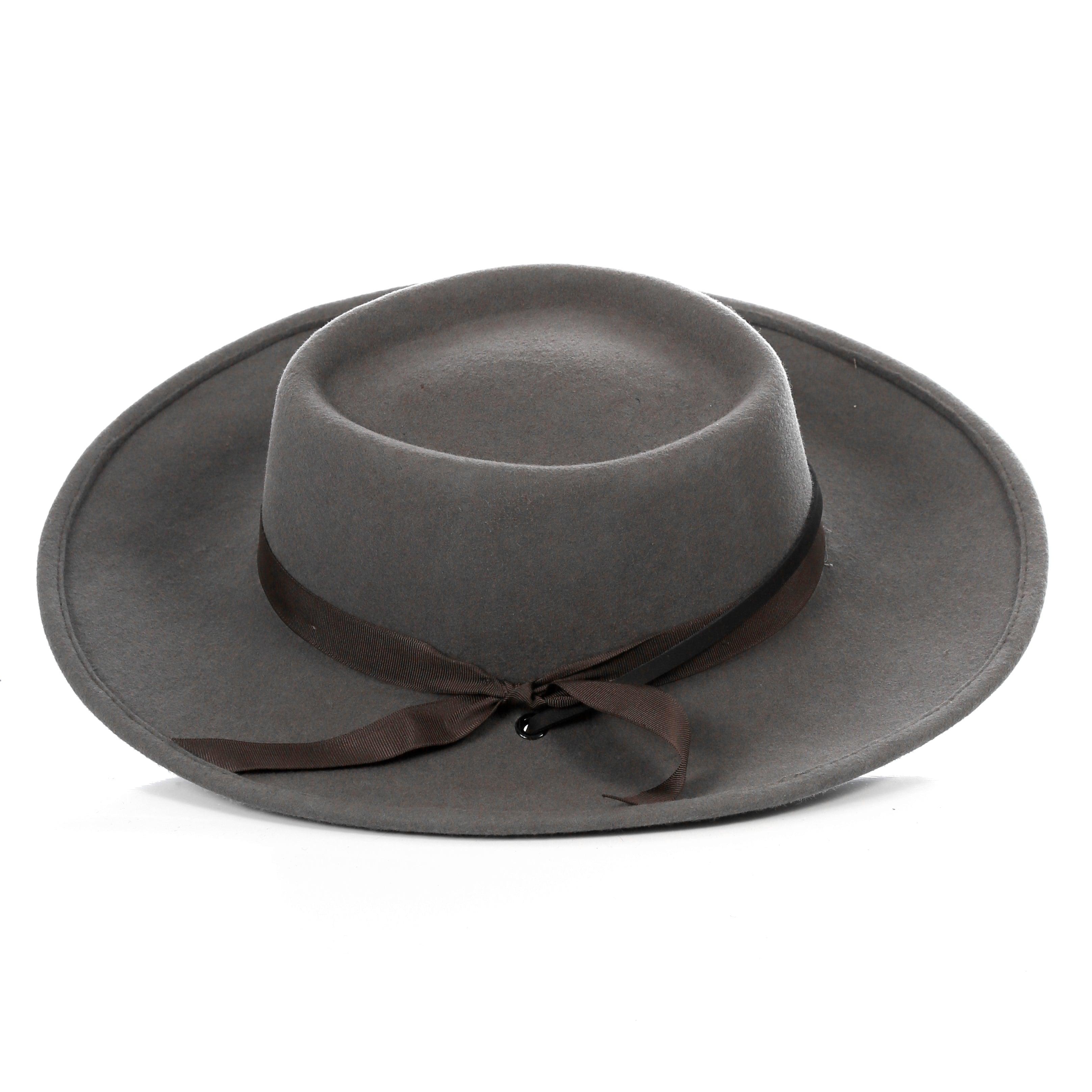Grey Wide Brim Fedora - Earp - Ferrecci USA 