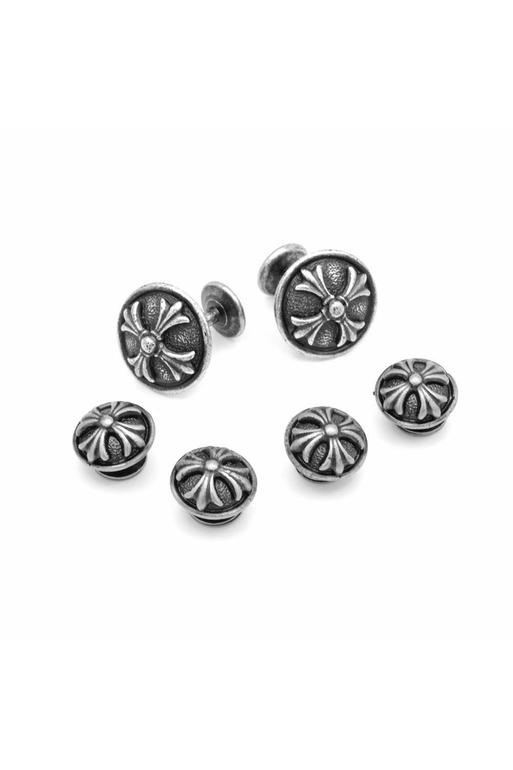 JJ Weston Medieval Antique Silver Studs and Cufflinks Set