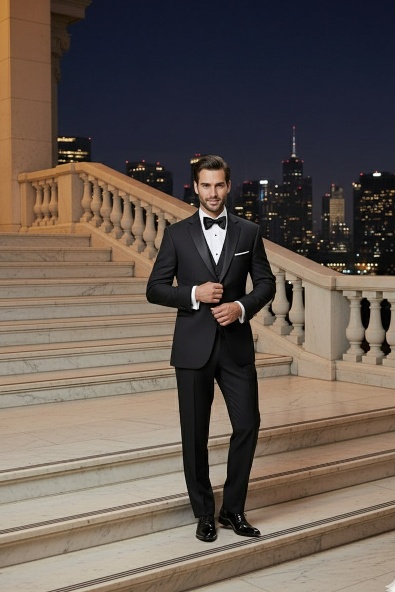 "Kingston" Black Tuxedo Jacket (Separates)