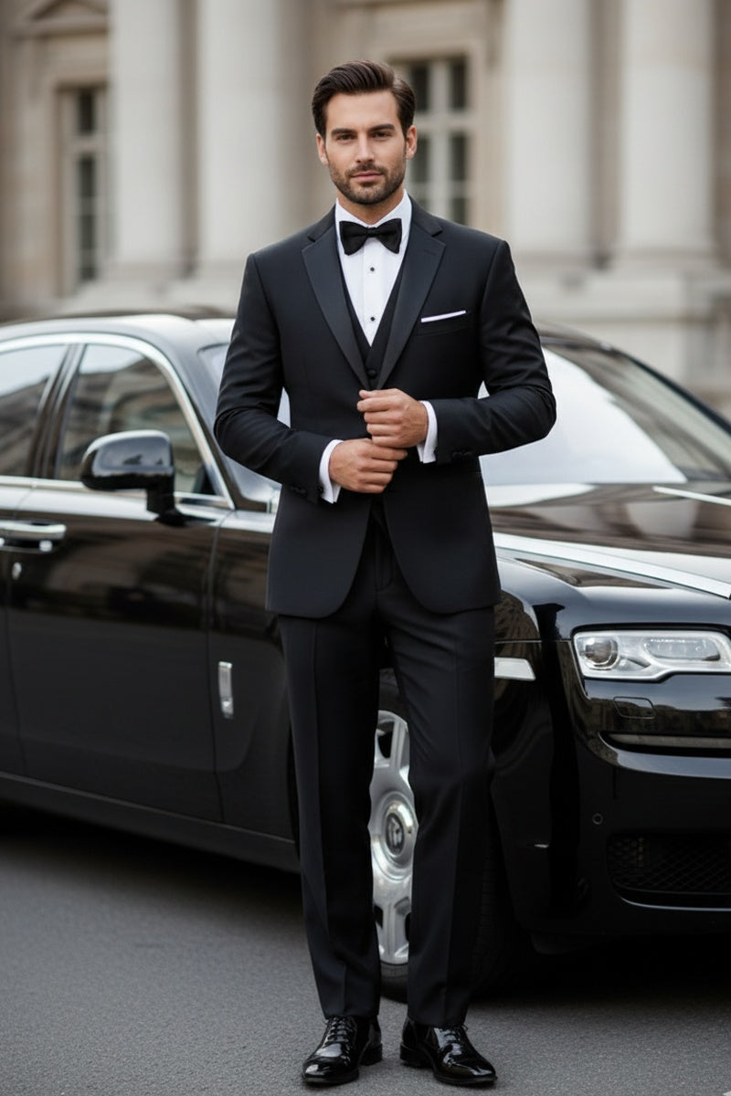 "Kingston" Black Tuxedo Jacket (Separates)