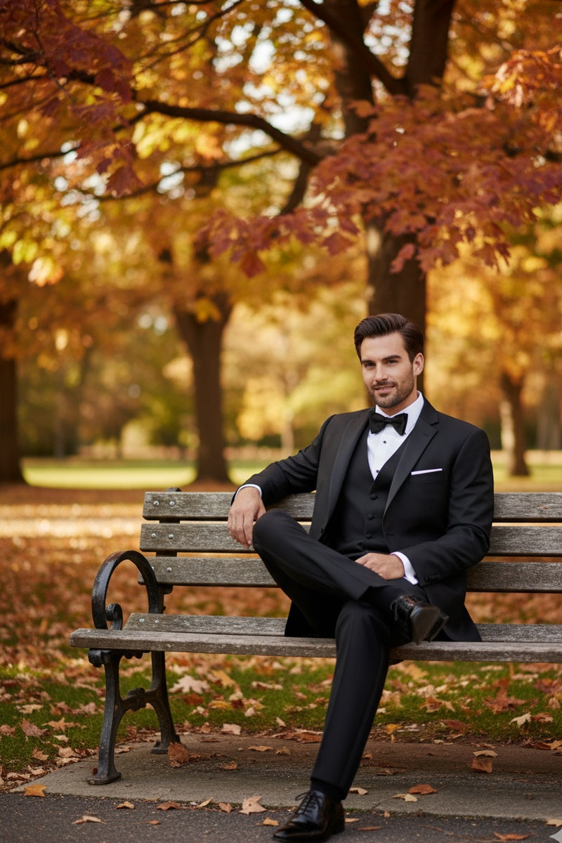 "Kingston" Black Tuxedo Jacket (Separates)