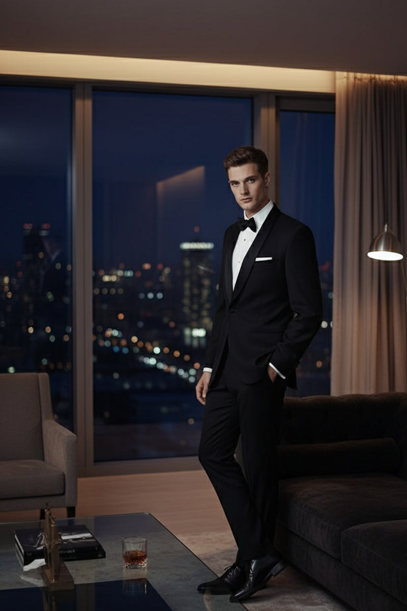 "London" Black Tuxedo Jacket (Separates)