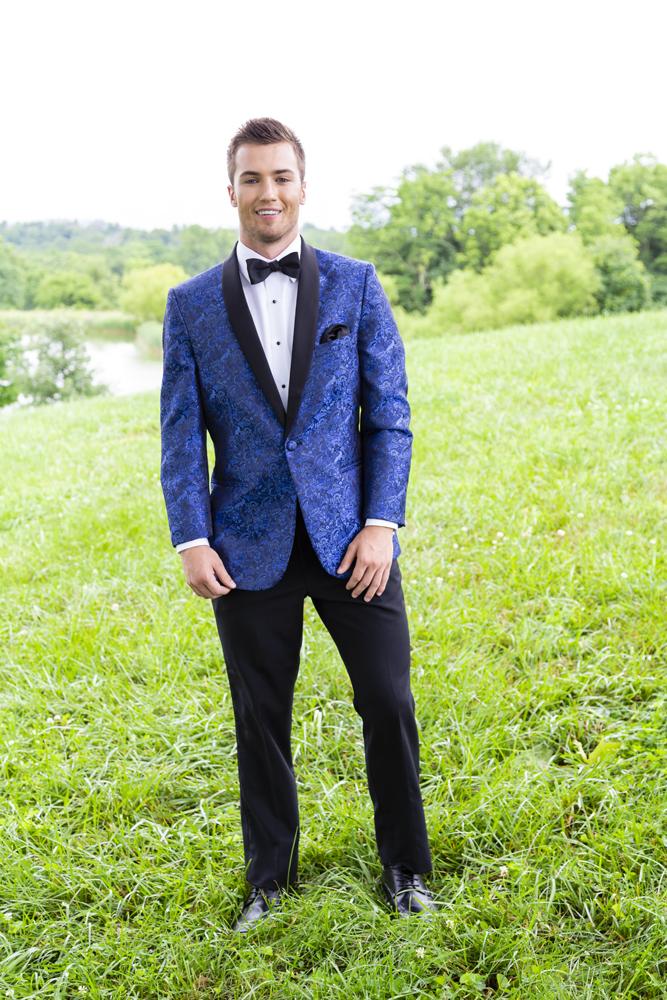 Mark Of Distinction "Aries" Cobalt Paisley Shawl Tuxedo Jacket (Separates)