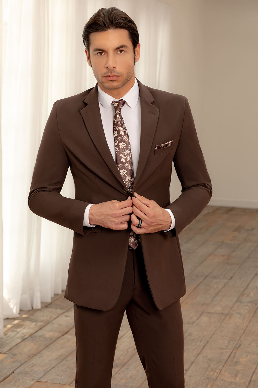 Metro" Chocolate Suit Jacket (Separates)  PolishedThreads.com