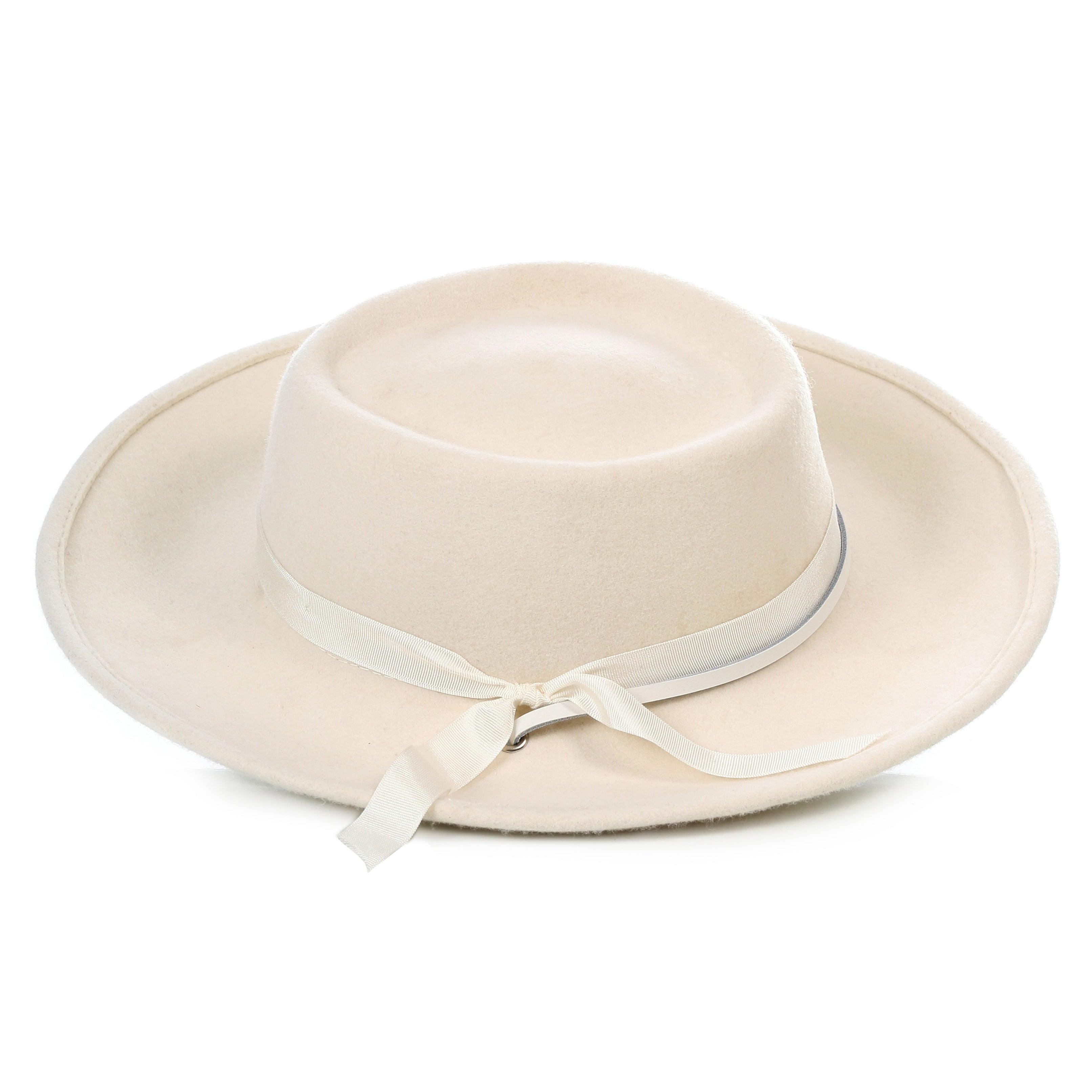 Off White Wide Brim Fedora - Earp - Ferrecci USA 