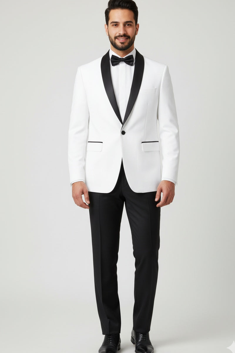 "Paris" Off-White 1-Button Shawl Tuxedo (2-Piece Set)