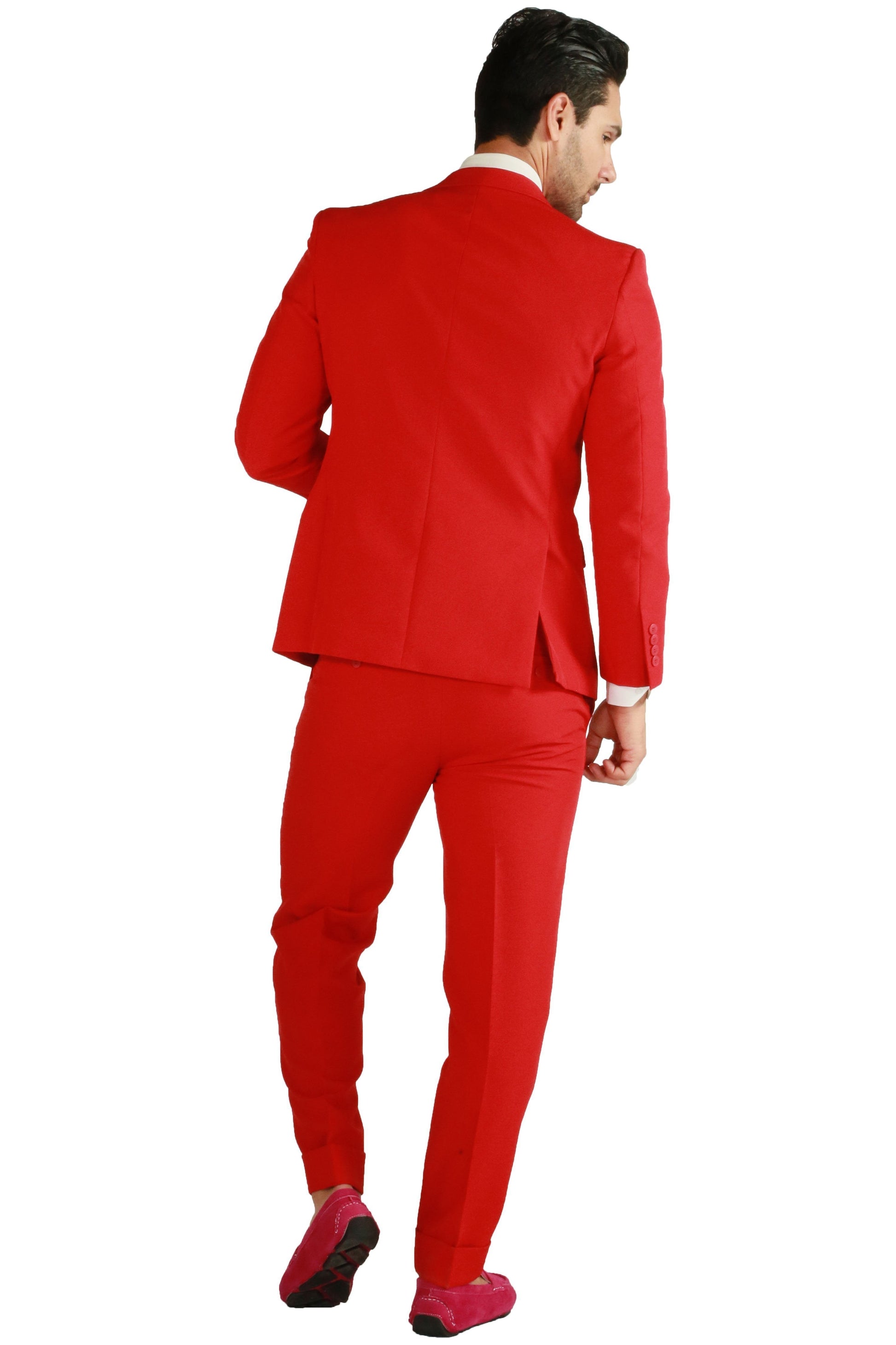 Paul Lorenzo 1969 Paul Lorenzo 1969 Red Solid Slim Fit Suit