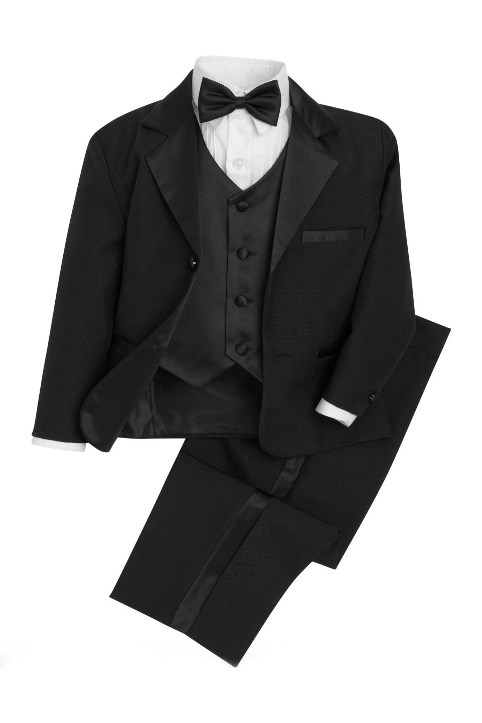 Peanut Butter Collection "Bond" Kids Black Tuxedo 5-Piece Set