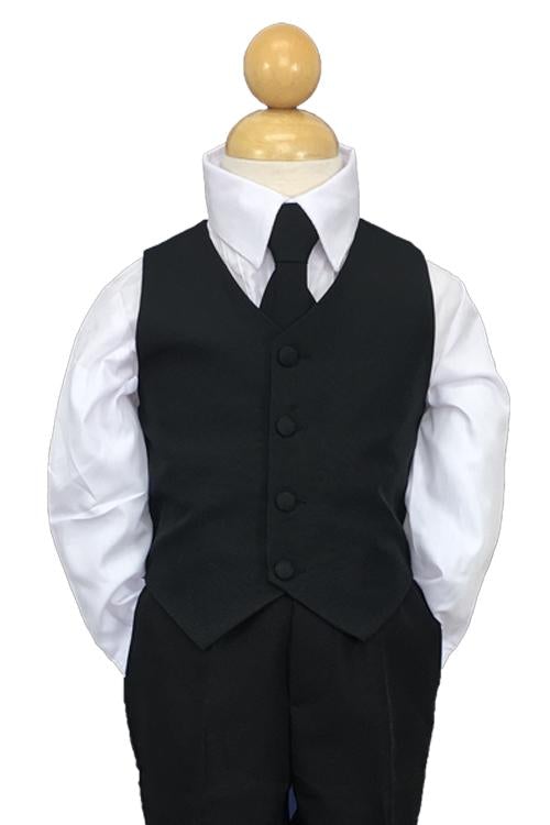 Peanut Butter Collection "Joey" Kids Black Suit 5-Piece Set