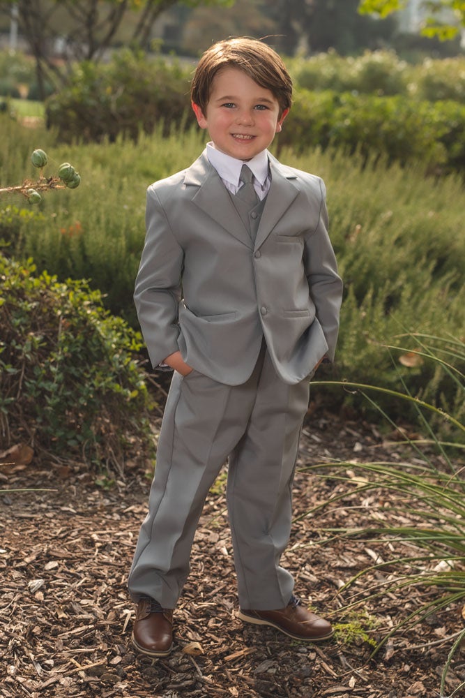 Peanut Butter Collection "Joey" Kids Heather Grey Suit 5-Piece Set