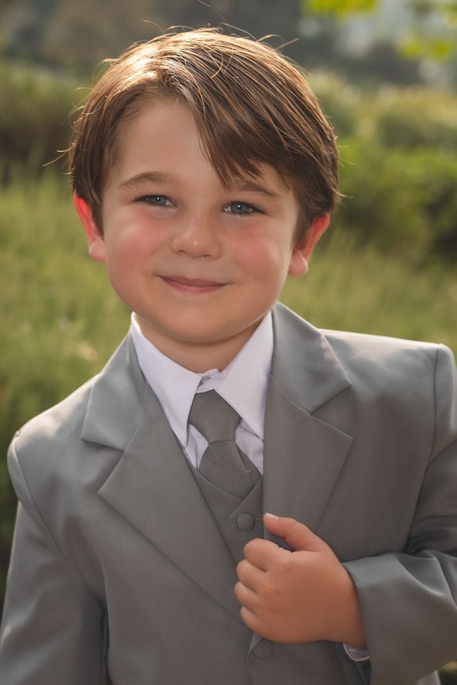 Peanut Butter Collection "Joey" Kids Heather Grey Suit 5-Piece Set