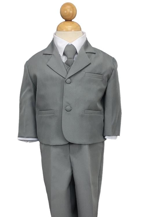 Peanut Butter Collection "Joey" Kids Heather Grey Suit 5-Piece Set