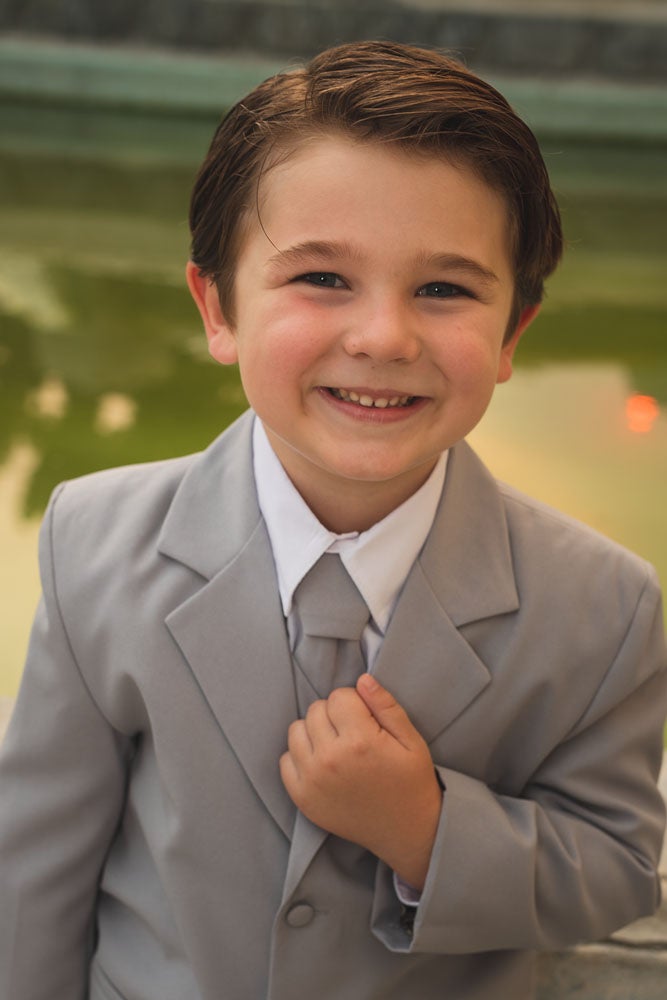 Peanut Butter Collection "Joey" Kids Light Grey Suit 5-Piece Set