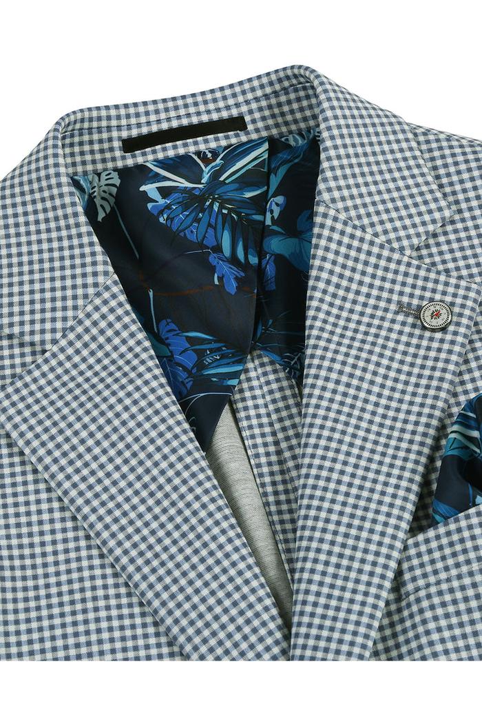 Blue & White Houndstooth Sports Jacket