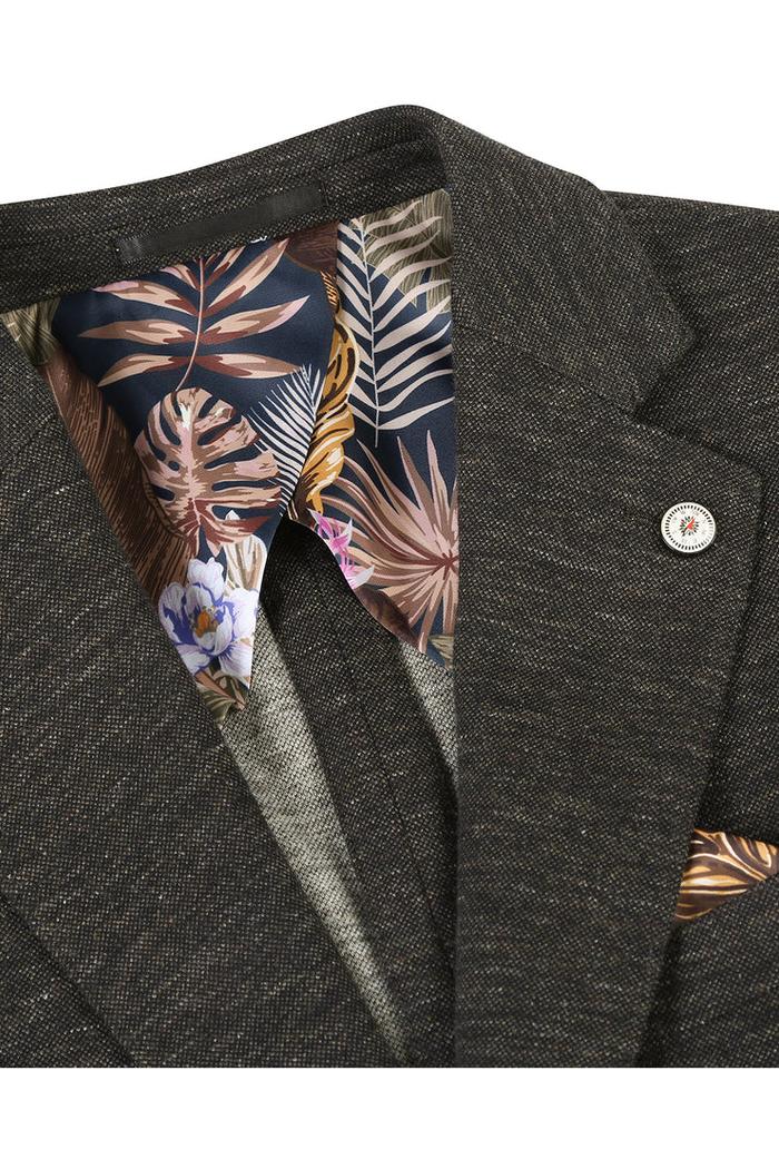 Dark Brown Textured Sports Jacket