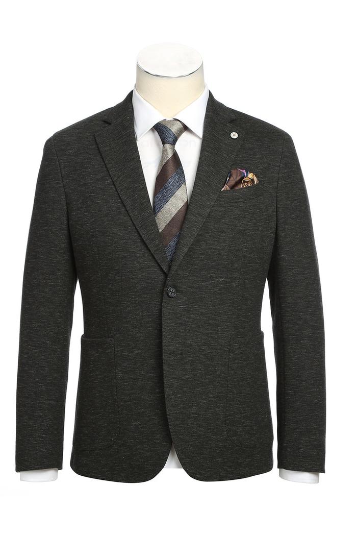 Dark Brown Textured Sports Jacket
