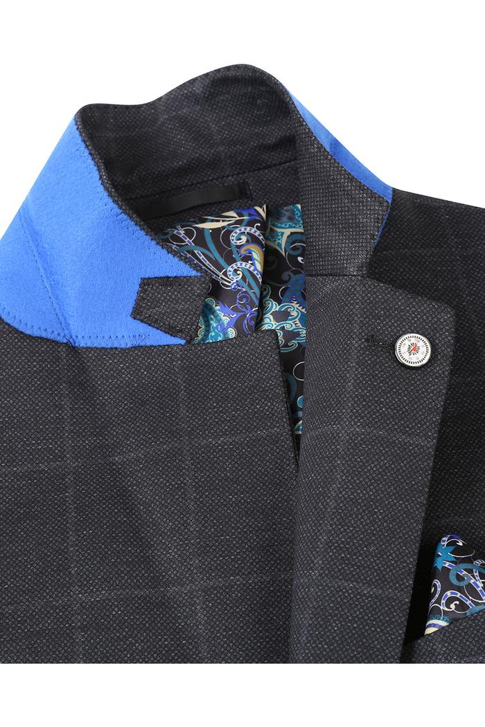 Ink Blue Windowpane Sports Jacket