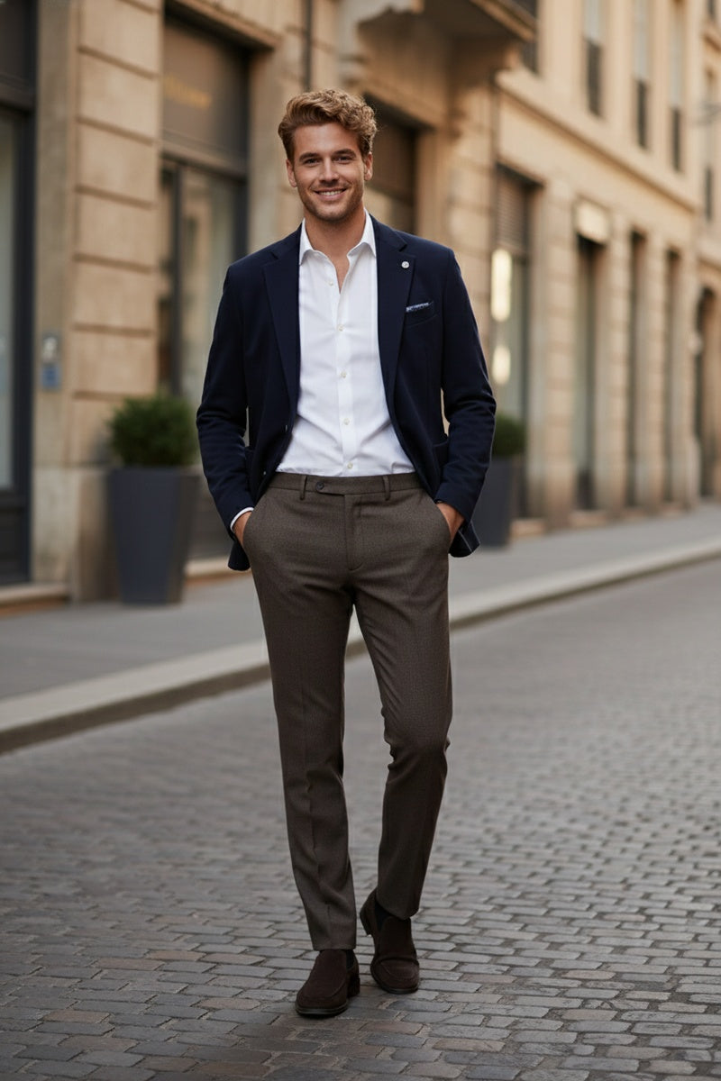 Navy Solid Sports Jacket